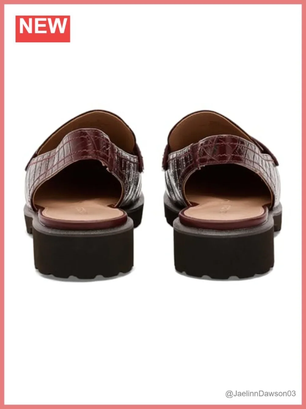 Women's Leather Penny Sling Loafers with Cushioned Footbed